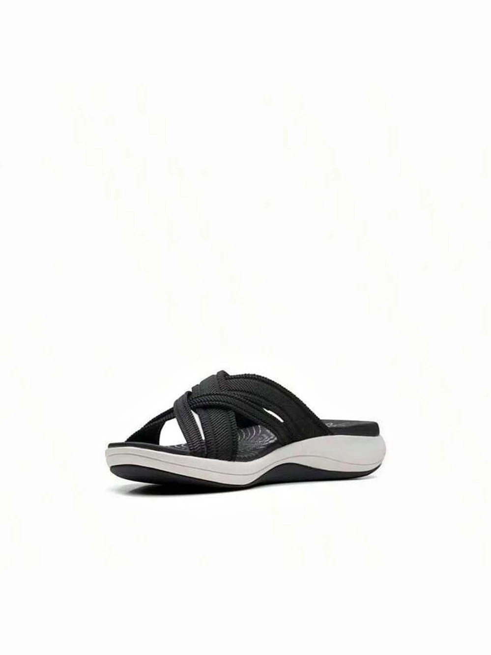 Clarks Cloudsteppers Mira Isle Black Cross Strap Sandals Size 8.5